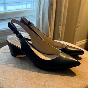 Marc Fisher Black Pointed Slingback Heels